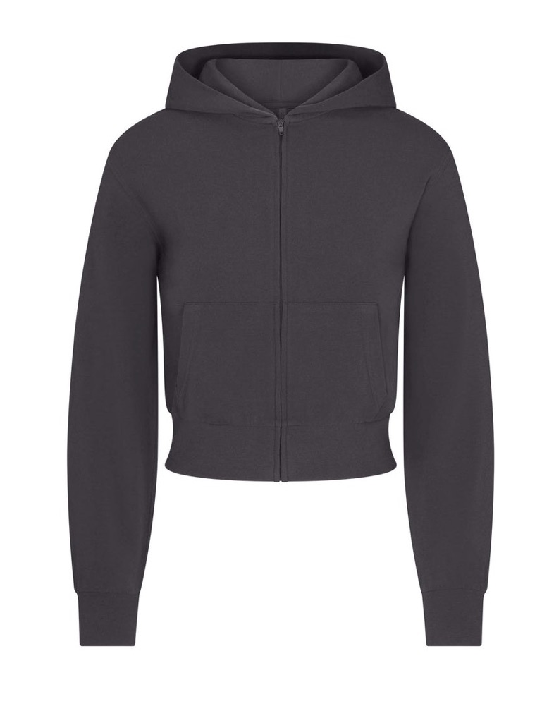 Nwot Skims Cotton Jersey Zip Up Hoodie